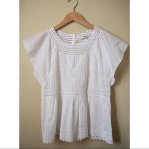Madewell Smocked Peasant Blouse